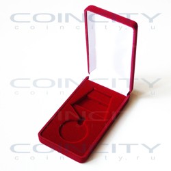 Коробка для 1 медали диаметром 32 мм. Красная