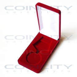 Коробка для 1 медали диаметром 37 мм. Красная