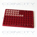 Планшет XL для монет в капсулах CAPS 16 / 16.5 / 17. Красный